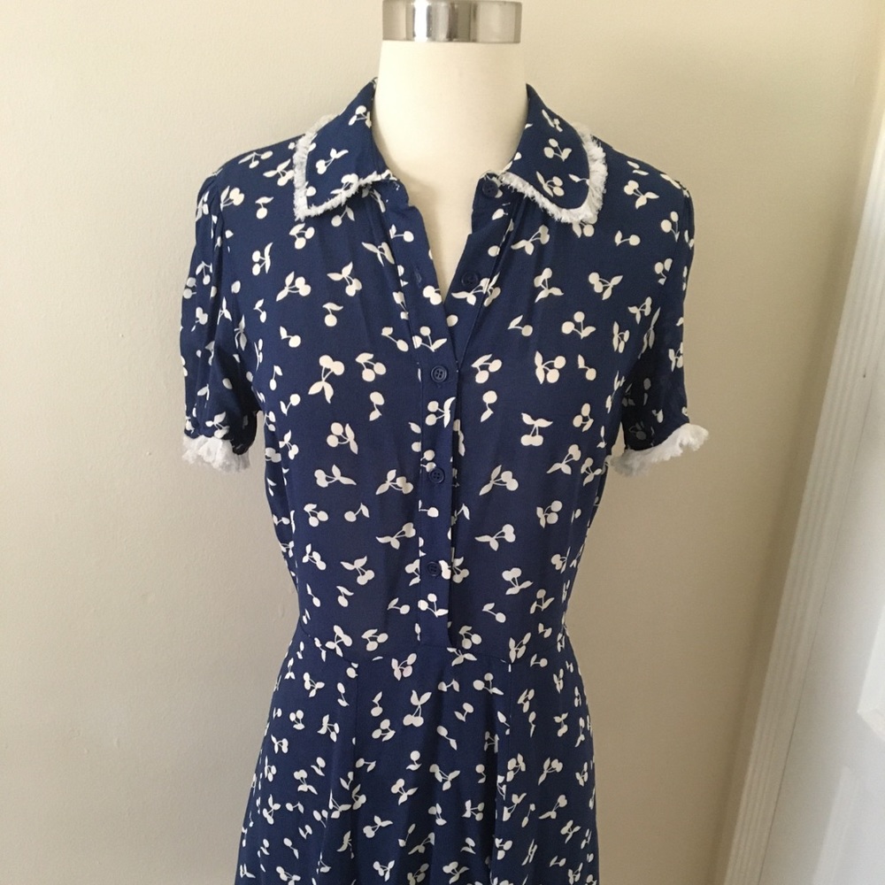 Reformation Cherry Print Shirt Dress size 4